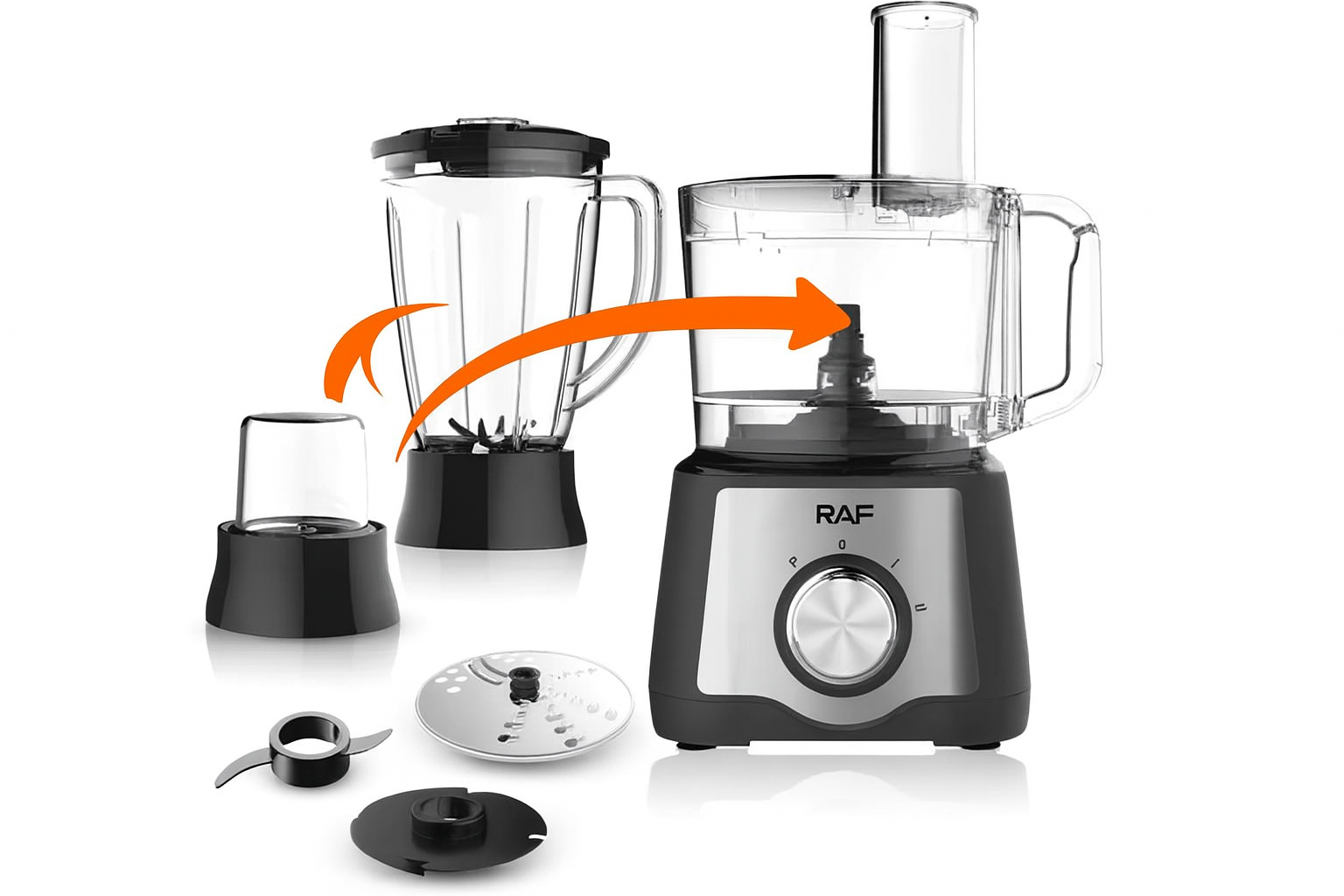 Blender si Rasnita RAF R.305 – 600 W, bol sticla 1,5 L, 3 viteze, Full Crush