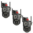 SET 3X Camere Triple Wi-Fi 6K 12MP, Audio bidirectional, AI Motion Detection, Night Vision, PTZ 355°/90°, IP66