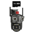 Camera Tripla Wi-Fi 6K 12MP, Zoom Digital 8X, AI Motion Detection, Night Vision, IP66, Card 32GB Inclus