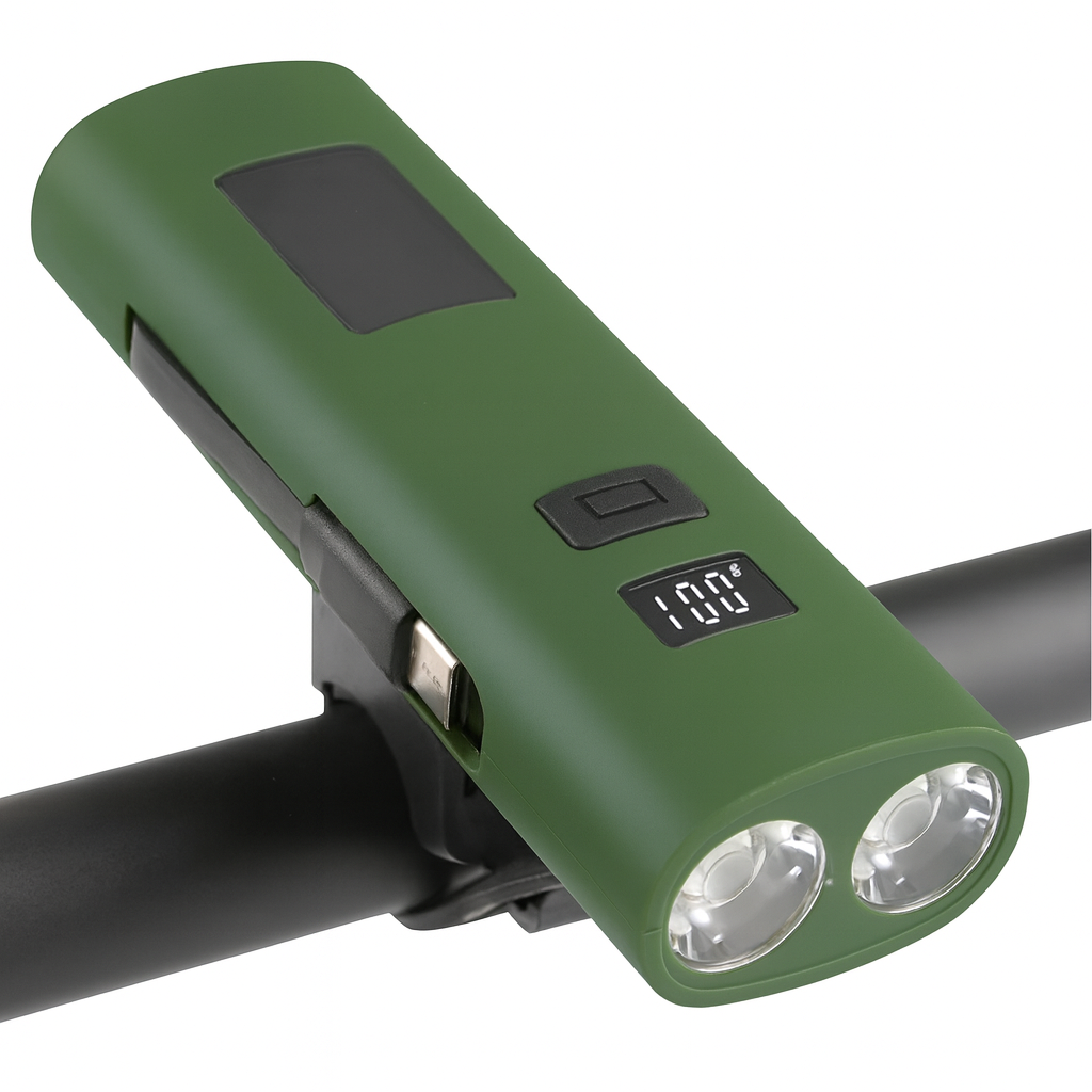 Lanterna Fata Bicicleta Trotineta AjieQaQ, LED 500lm, Baterie Li-Ion 4000 mAh
