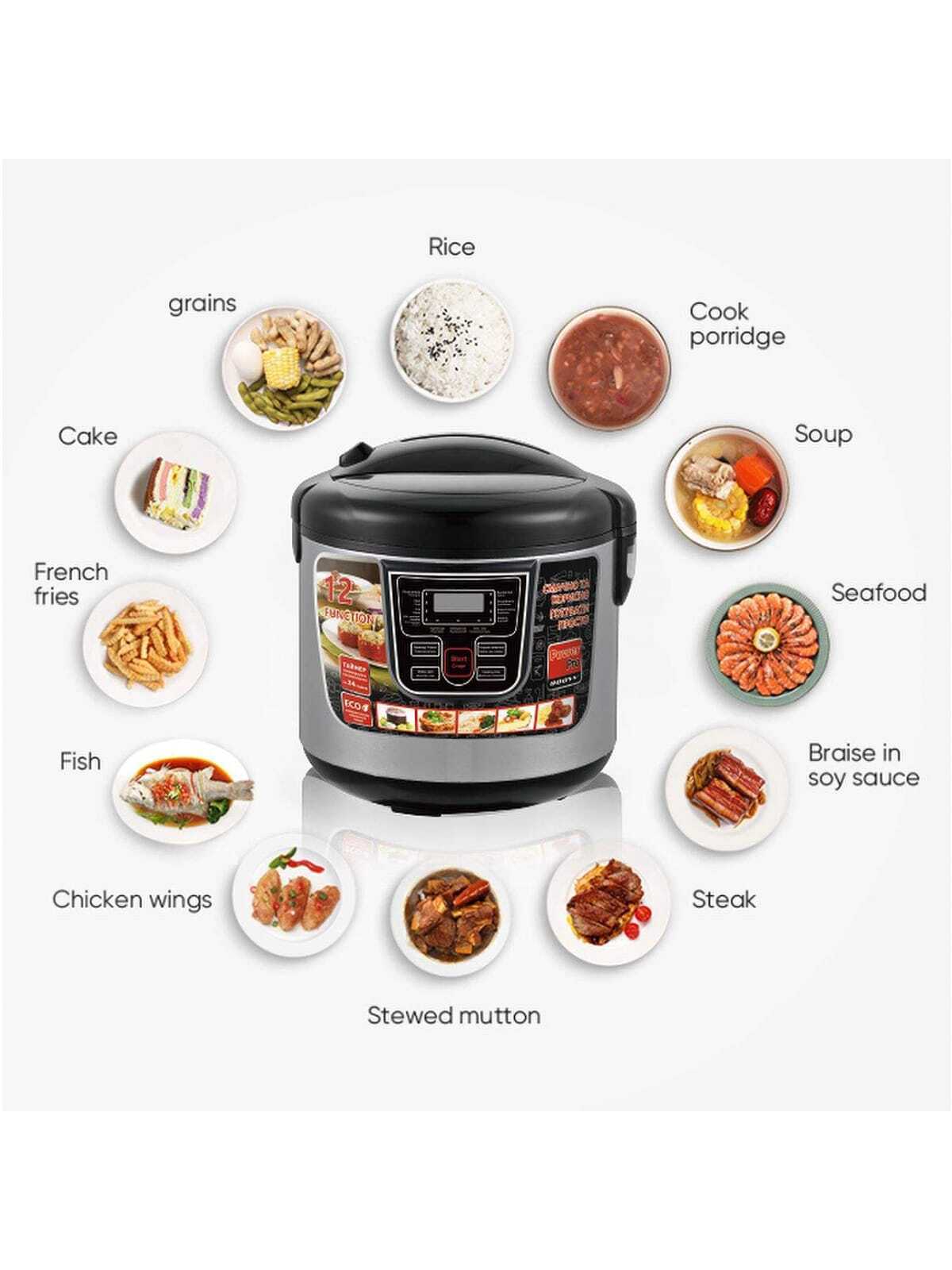 Oala Electrica Multicooker sub Presiune, 6l, RIF REFCO 900W, 11 Programe Automate, Otel Inox