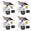 Set 4x Camere Solare 4G Dasgut, cu Slot SIM, Senzor de miscare, Night Visual, 4 Carduri 64GB Incluse