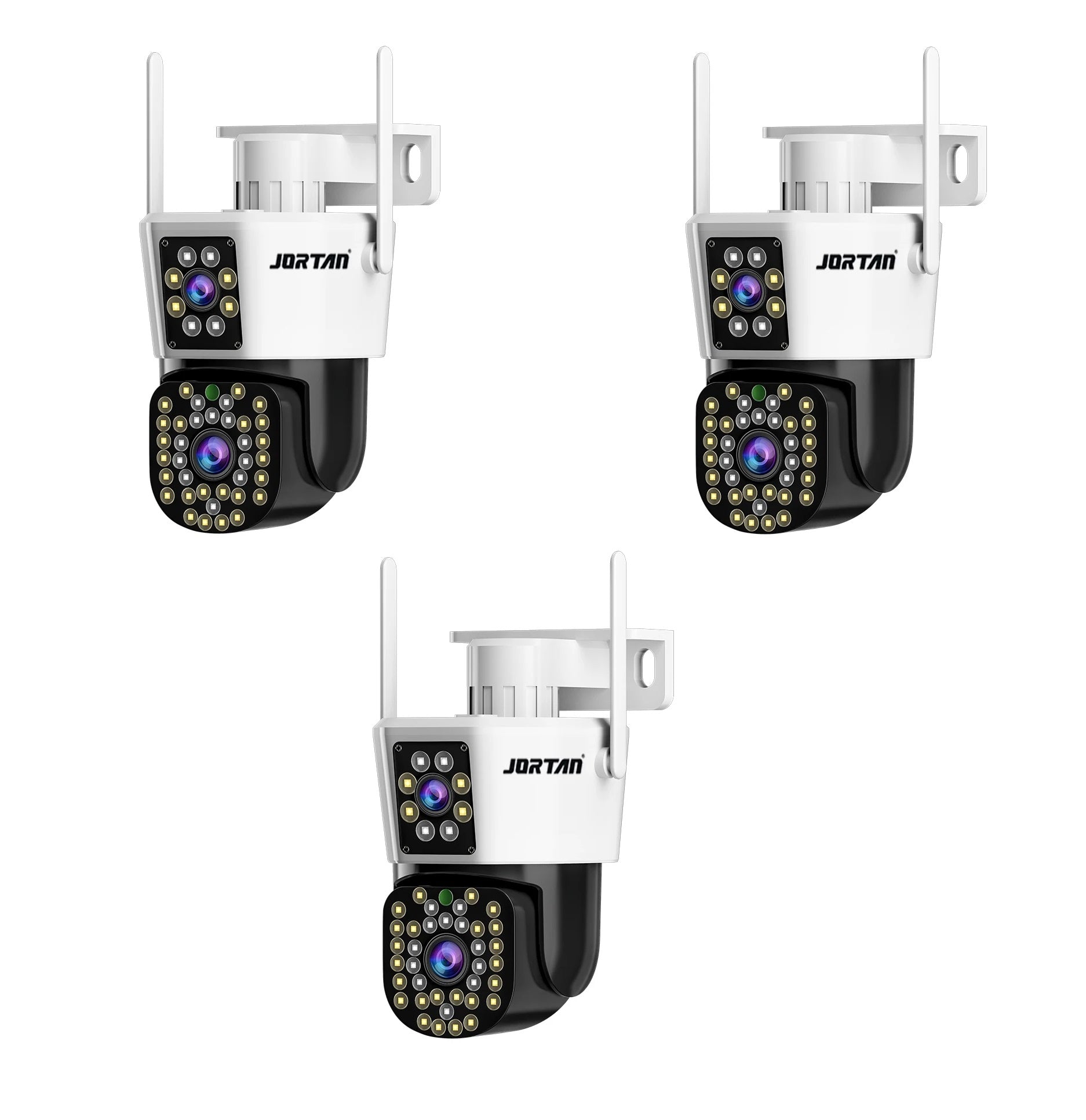 Set 3 Camere Duble Jortan - Full HD 4K, 6MP, Conectivitate WiFi/LAN, Alarma integrata