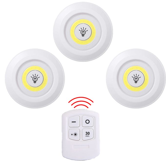 Set 3 Lampi - Iluminare LED Flexibila: 2 Intensitati, Control la Distanta/Manual, Alimentare pe Baterii