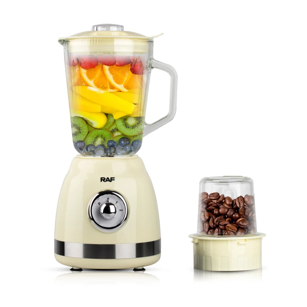 Blender Electric R.2825 - 1.5l, Putere 500W, 15000 RPM, cu Corp din Sticla + Rasnita de Cafea