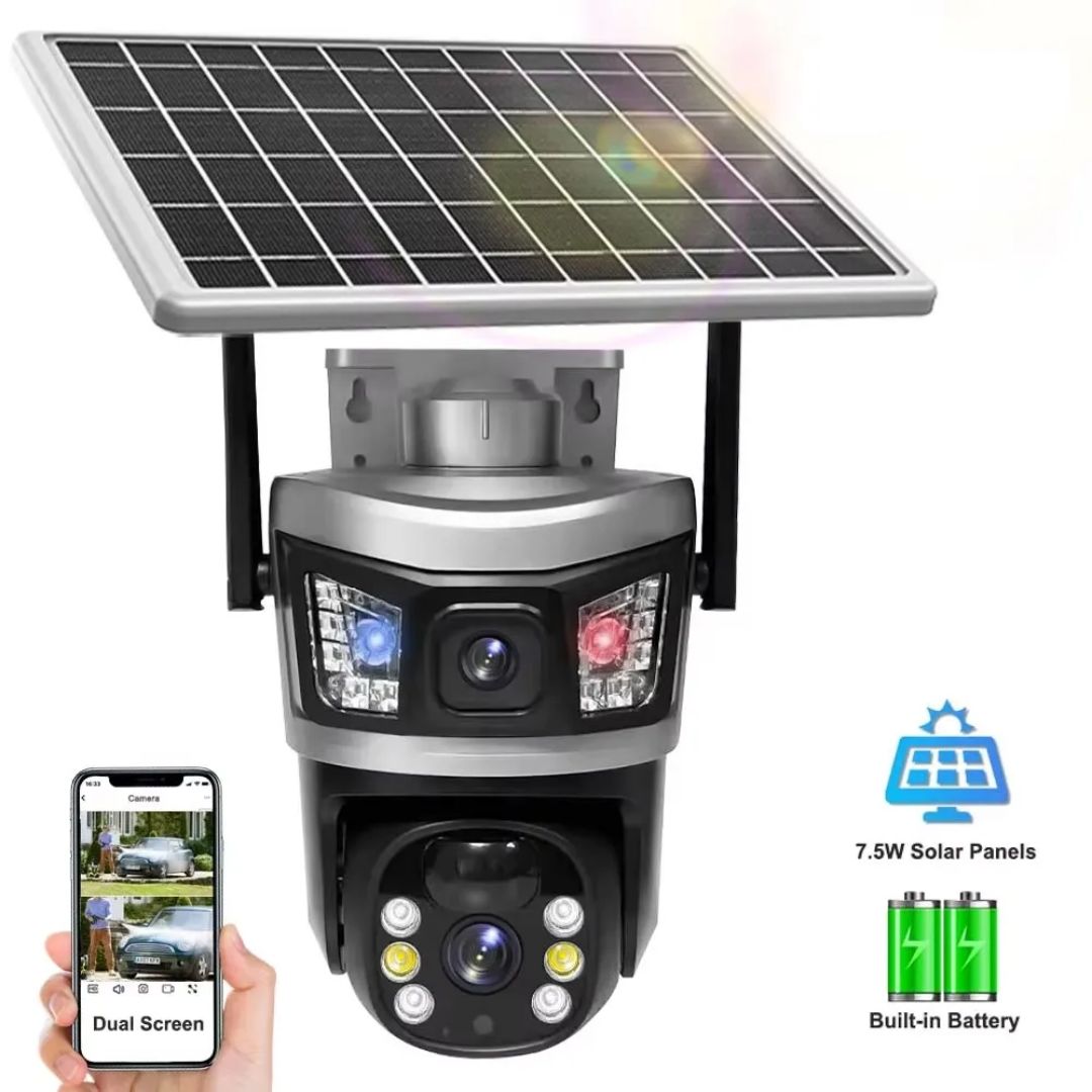 Camera Dubla 4G Dasgut - cu Incarcare Solara, 6MP, Senzor de Miscare, Rotire 360°