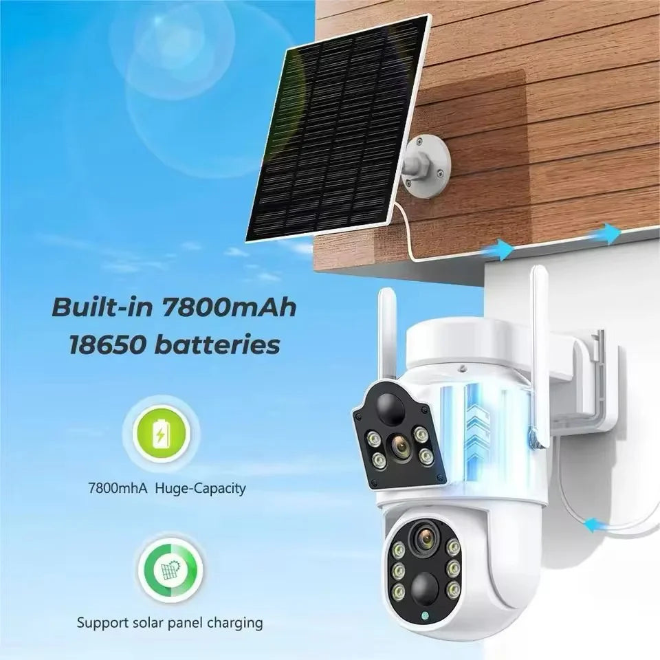 Set 4 Camere IP 8MP Wireless, Jortan Dual JT-8699T, Panou Solar, Viziune Nocturna, IP66