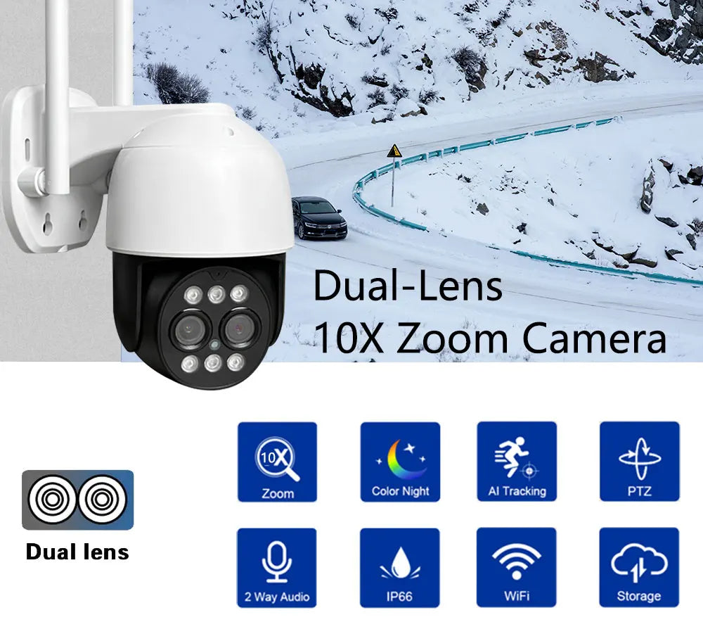 SET 2x Camera Dubla JORTAN LAN/Wireless JORTAN: 8MP, Zoom Digital X10, Viziune Nocturna, HD JT-8186XM