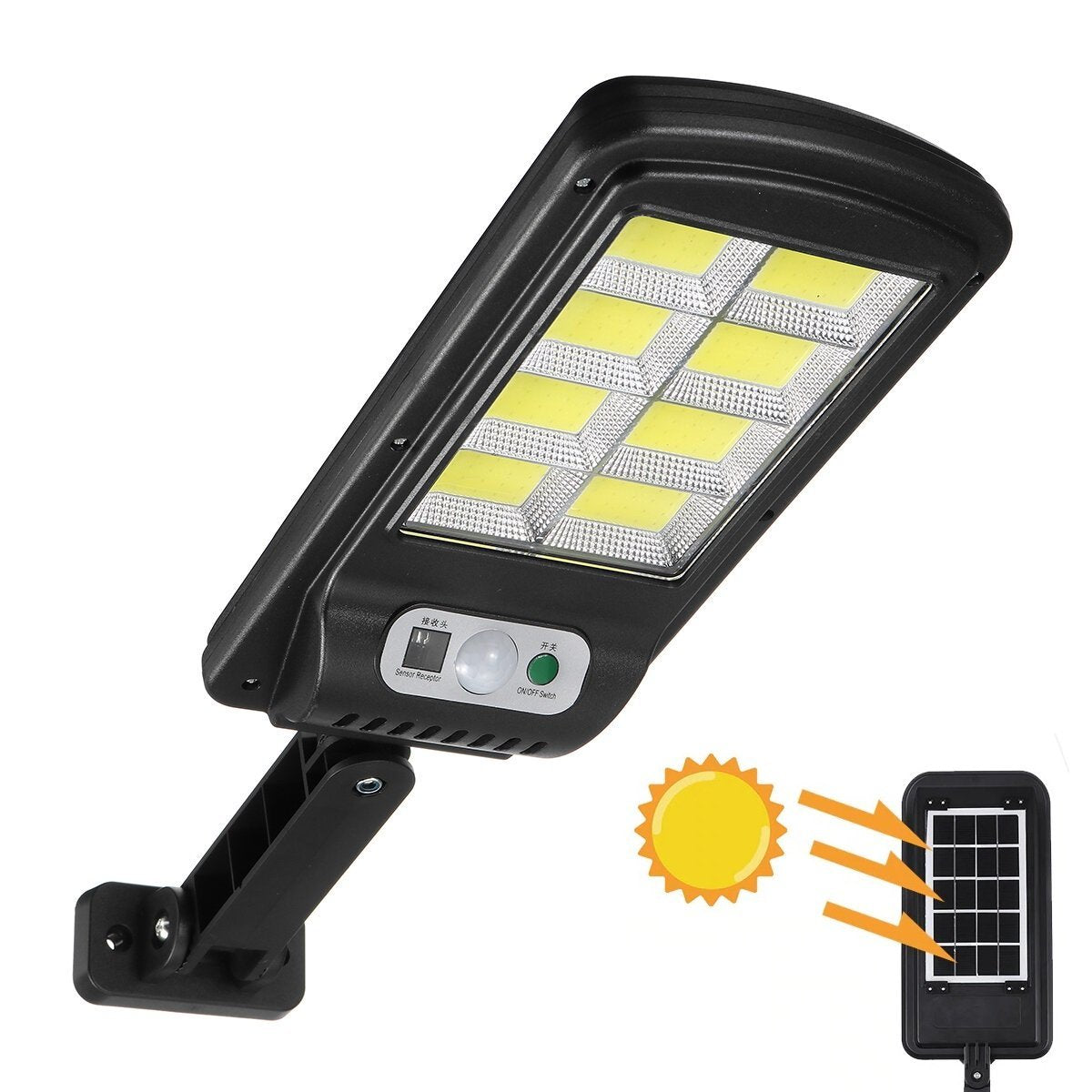 Set 4x Lampi Solare, Jortan, 100W - 8 Celule cu LED-uri COB, Telecomanda si Senzor de miscare