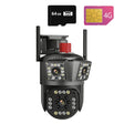 Camera Tripla 4G/Cablu 6K 12MP, Zoom Digital 8X, AI Motion Detection, Night Vision, PTZ 355°/90°, IP66, Card 64GB Inclus