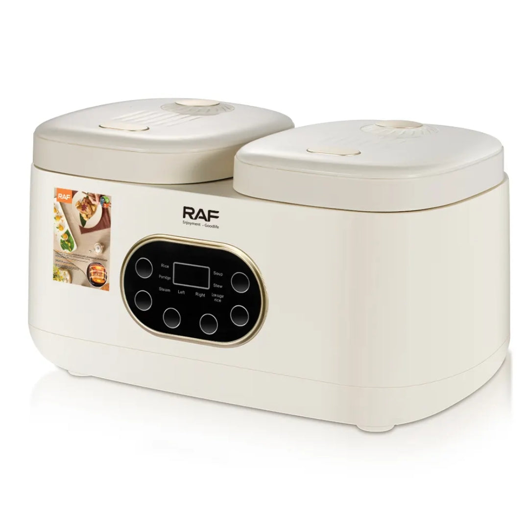 Rice Cooker Electric cu 2 Camere, Multifunctional, Ideal pentru Orez Pufos, Gatit la Aburi