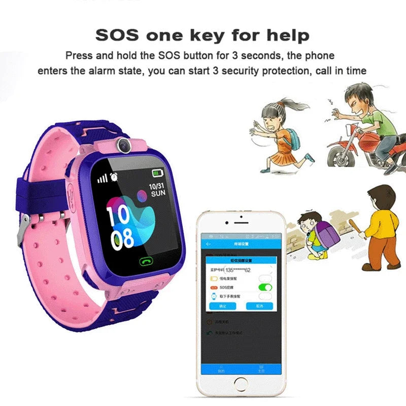 Set 2 Ceasuri Smart pentru Copii, Kid-Tracker: Localizare GPS si Comunicare Bidirectionala, Roz si Albastru