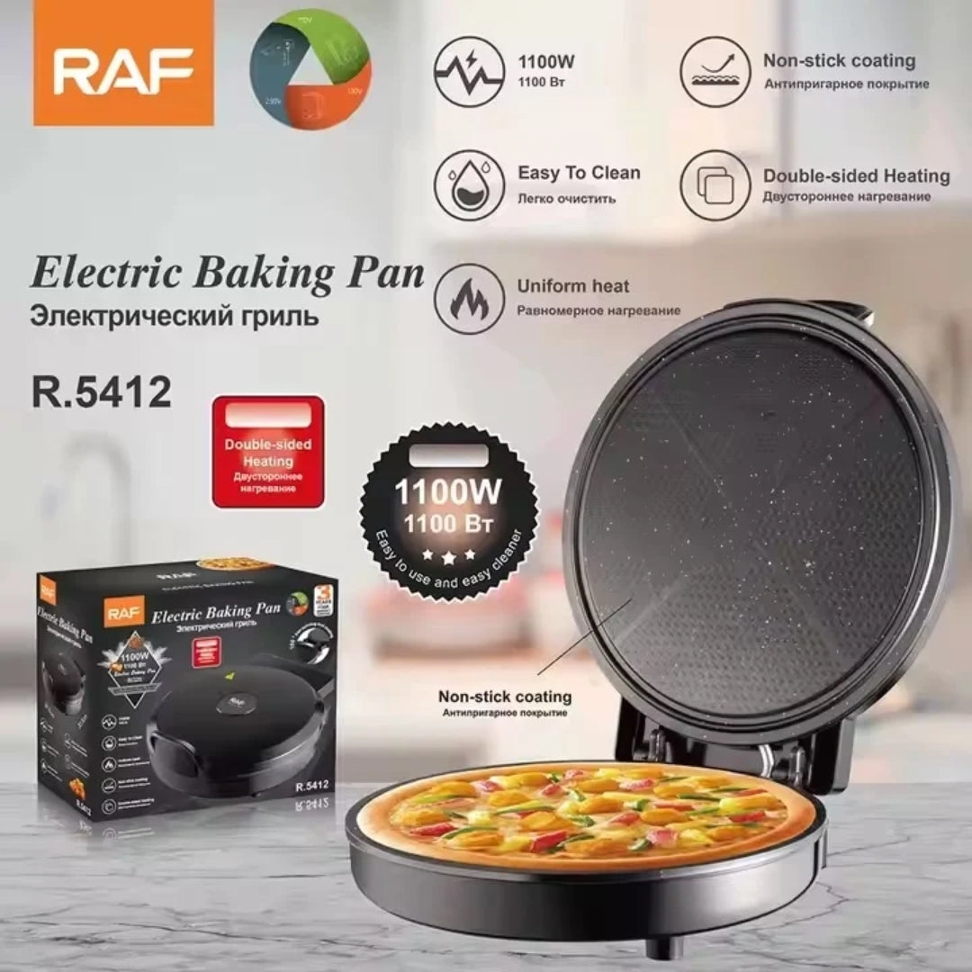 Aparat Electric de Pizza, RAF 1100W, Capacitate 1.5l, Termostat Reglabil si Incalzire Rapida