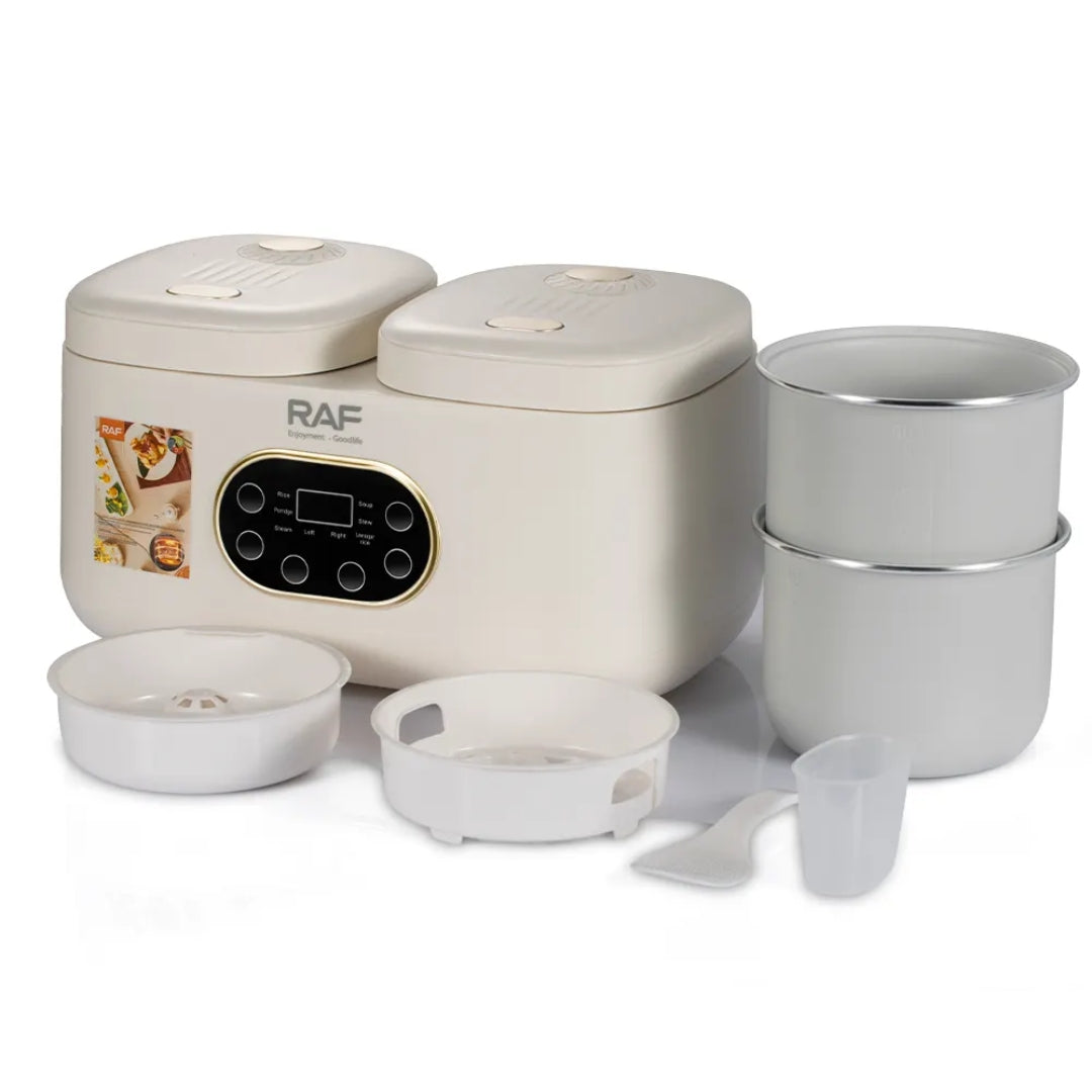 Rice Cooker Electric cu 2 Camere, Multifunctional, Ideal pentru Orez Pufos, Gatit la Aburi