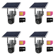SET 4x Camere 4G Solare Duble 8MP, cu Detectare Umana PIR, Viziune Nocturna Color, IP66 + 4x Card 32GB