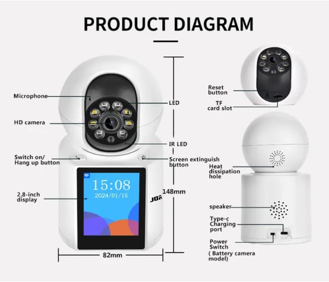 Camera Smart JORTAN 3MP JT-9291 PRO, Apeluri Video, Detectare Miscare, Night Vision, Panoramare 355°