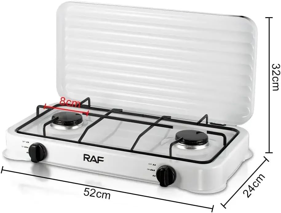 Plita Ceramica cu Gaz - RAF R.8033, Alba, 22x8.5x20 CM