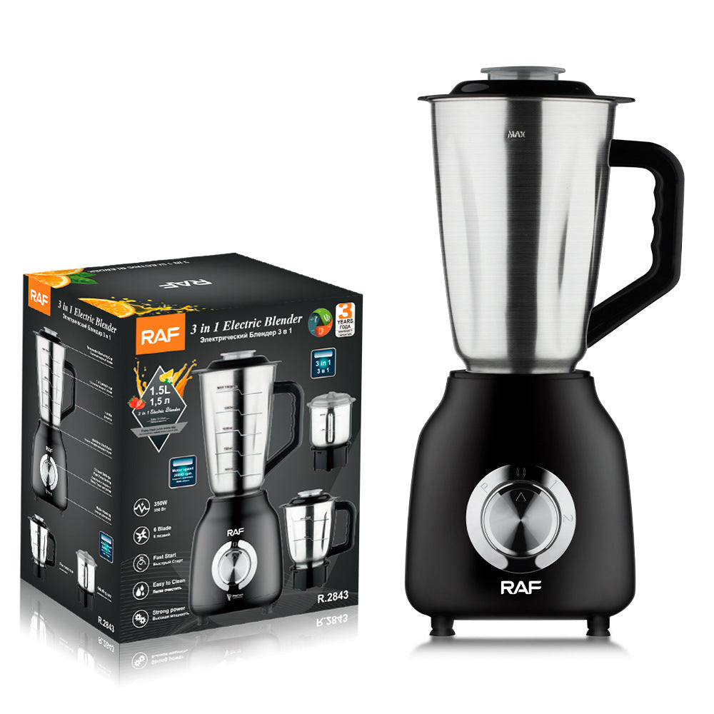 Blender Inox RAF 3in1 – 1.5L, 350W, cu Functie de Zdrobire a Ghetii