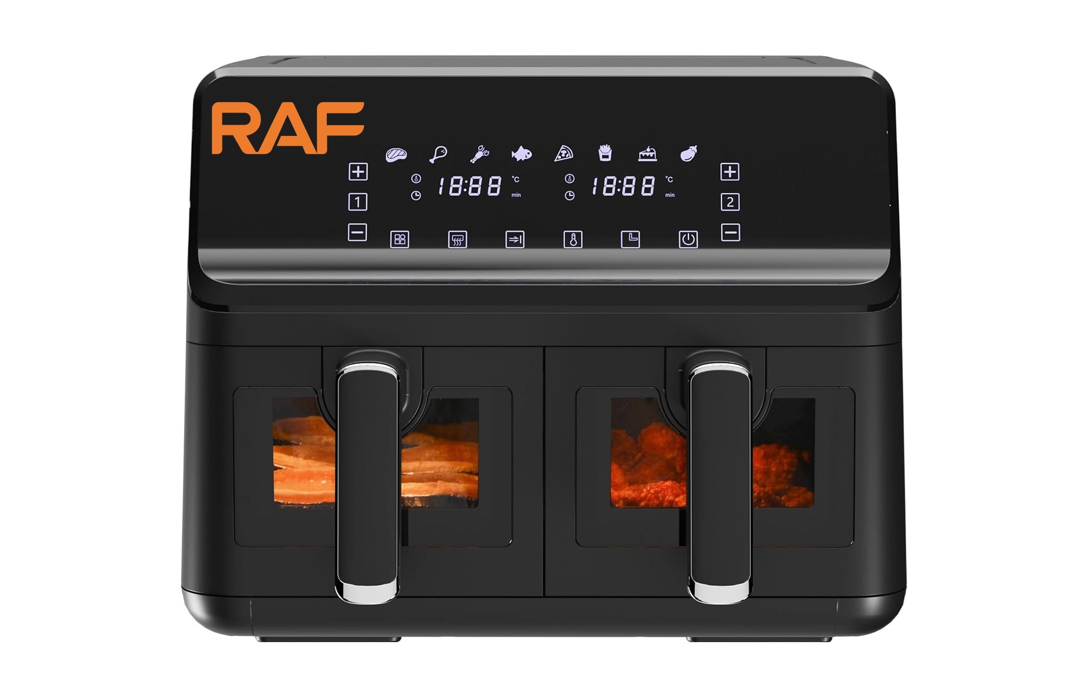 Friteuza RAF® Air Fryer Dual: Capacitate 9L - Smart Sensing, Putere 2200W cu Cantarire Inteligenta