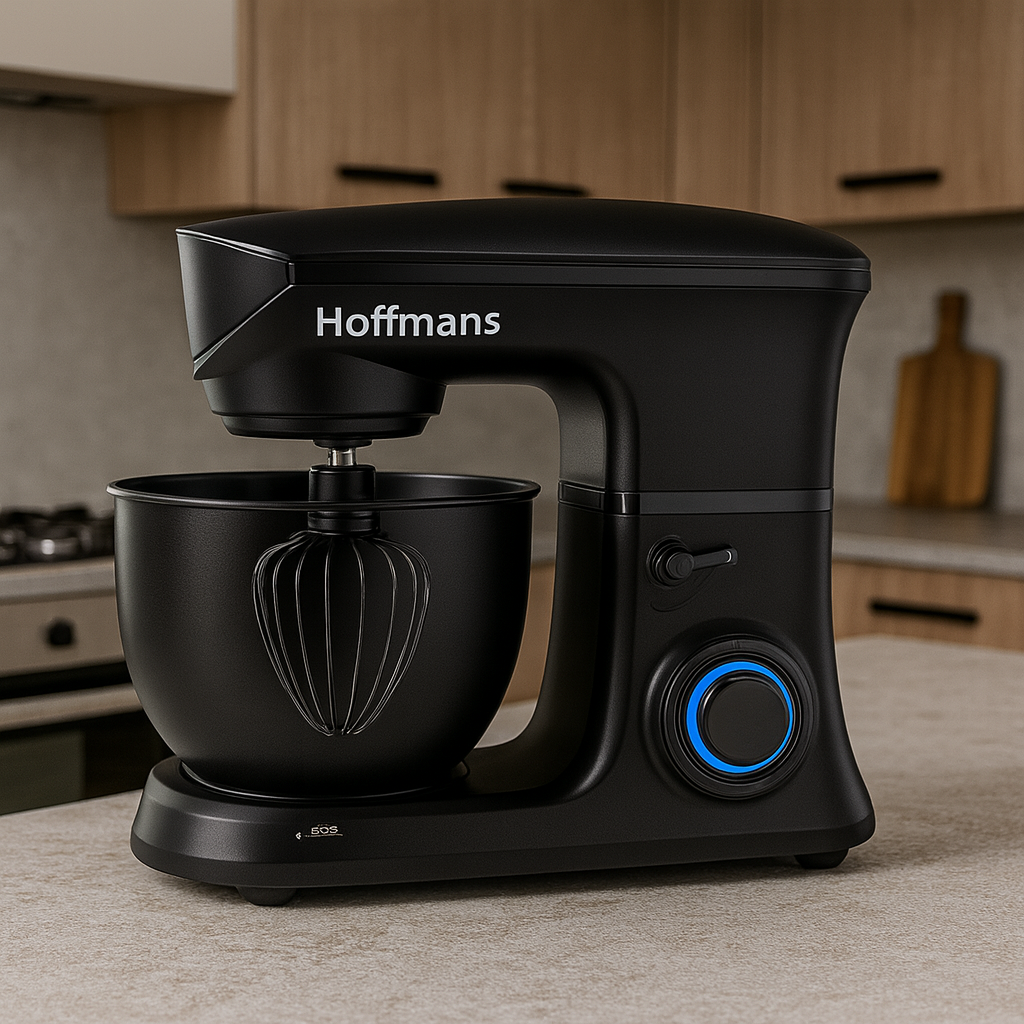 Mixer Profesional Hoffmans - 1200W, Bol Inox 6L, Tel, Carlig si Paleta de Amestecare