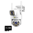 Camera Jortan Dual PTZ 9697QJ, 6MP UHD, LAN/Wireless, Color Noaptea, IP66, Card 64GB inclus