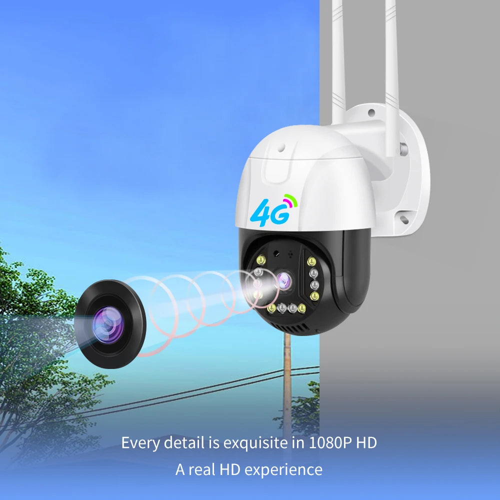 Camera 4G Smart, de Securitate V380 Pro: 3.0MP, ONVIF, Panoramica 355°, Audio Bidirectional