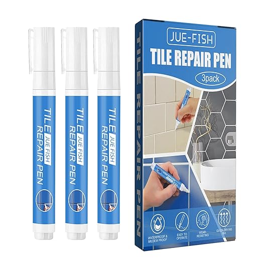 Set de 3 Markere TilePen, pentru Corectarea Rosturilor de Gresie si Faianta, Culoare Alba, Usor de Utilizat