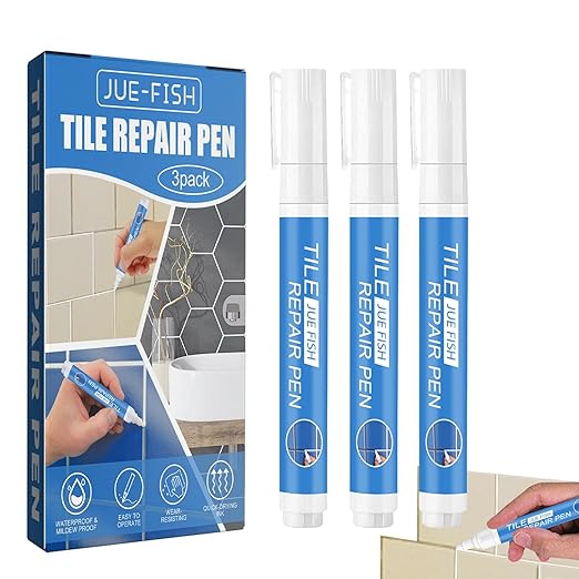 Set de 3 Markere TilePen, pentru Corectarea Rosturilor de Gresie si Faianta, Culoare Alba, Usor de Utilizat