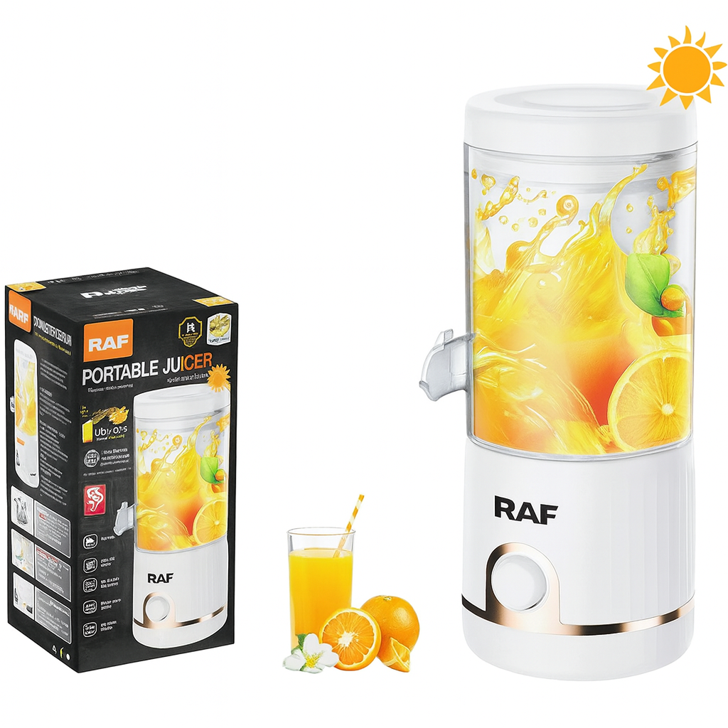 Pahar Blender RAF R.613W, Portabil 7,4 V, Putere 45 W, Capacitate 250 ml – 15.000 RPM, motor 390