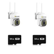 SET 2x Camera de Securitate, WiFi JT-8161QJ - Viziune Nocturna 30M, 1080P, Alerta Human-ID cu LED-uri Active, 2x Card 64GB Incluse