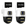 SET 2x Jortan-Camere Supraveghere Tripla JT-9999 PRO, 9MP, WiFi/LAN, Night Vision + 2x Carduri MicroSD 32GB
