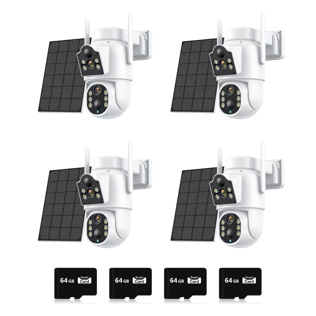 SET 4 Camere IP Wireless 8MP, Dual Jortan JT-8699T, 4 Carduri 64GB, Panou Solar, IP66