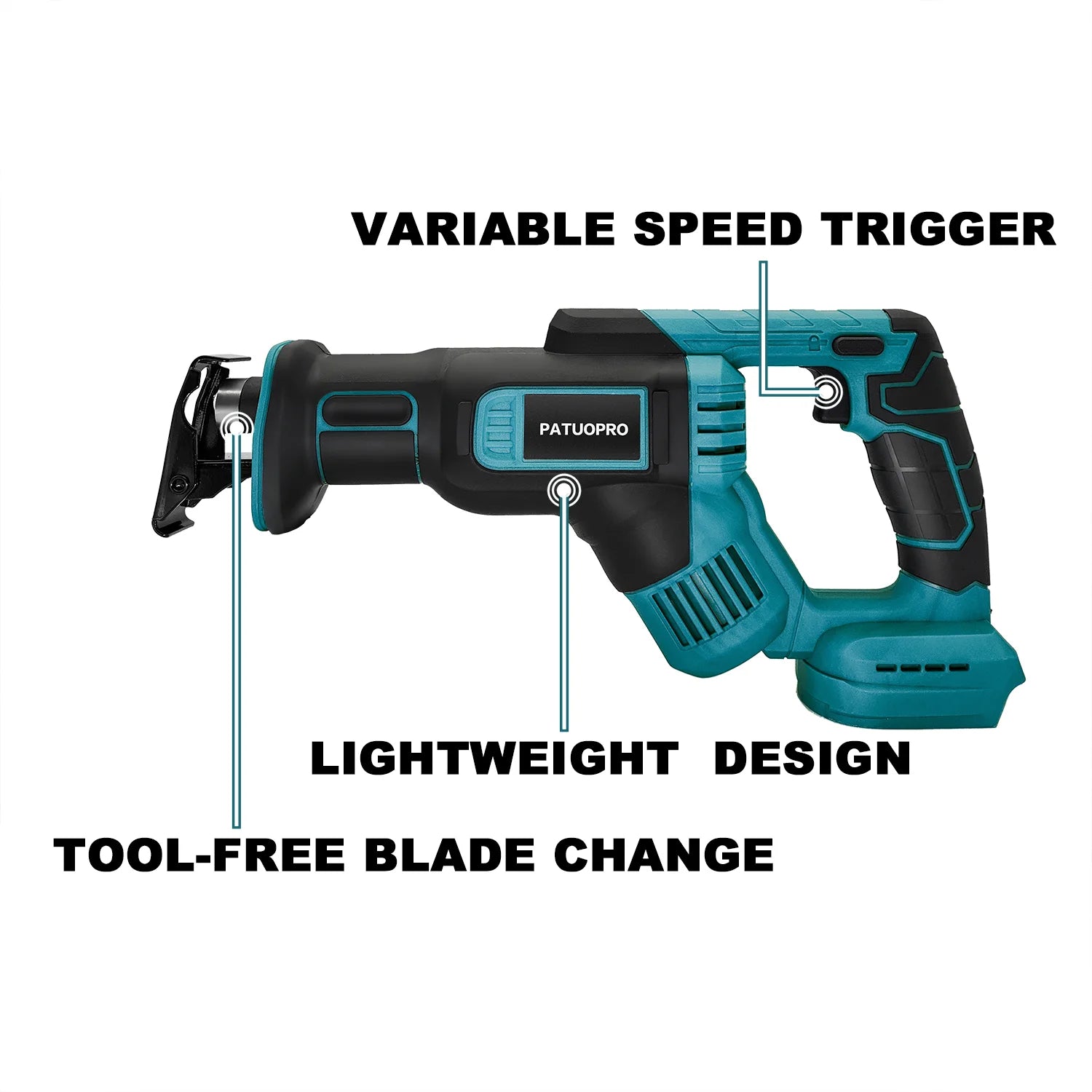 Fierastrau Electric Reciproc Impermeabil, 2 acumulatori 36V- 3000 RPM, Taiere Metal si Lemn, 4 Lame Incluse