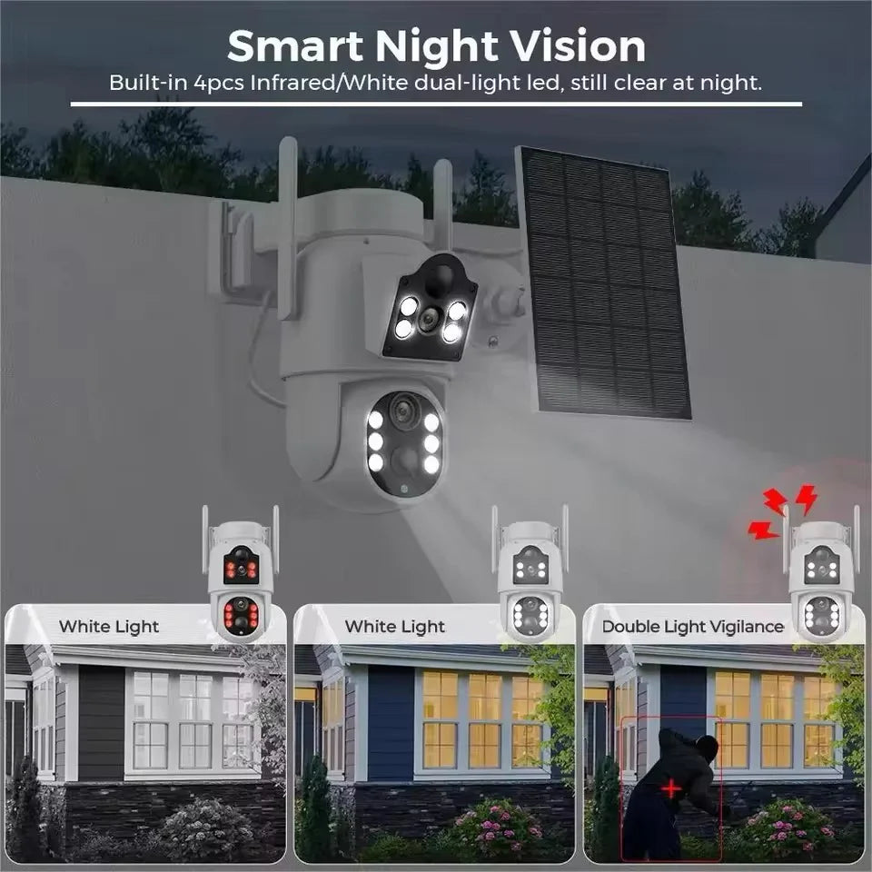 Camera Wireless 8MP Duala Jortan, cu Panou Solar, Viziune Nocturna Smart, IP66