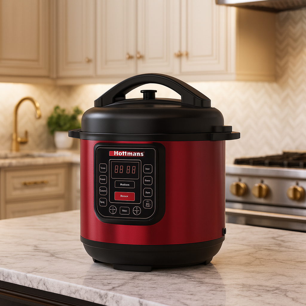 Multicooker Hoffmans HM-716 – 6,5 L, 1200 W, Presiune, Friteuza si Functie aburire