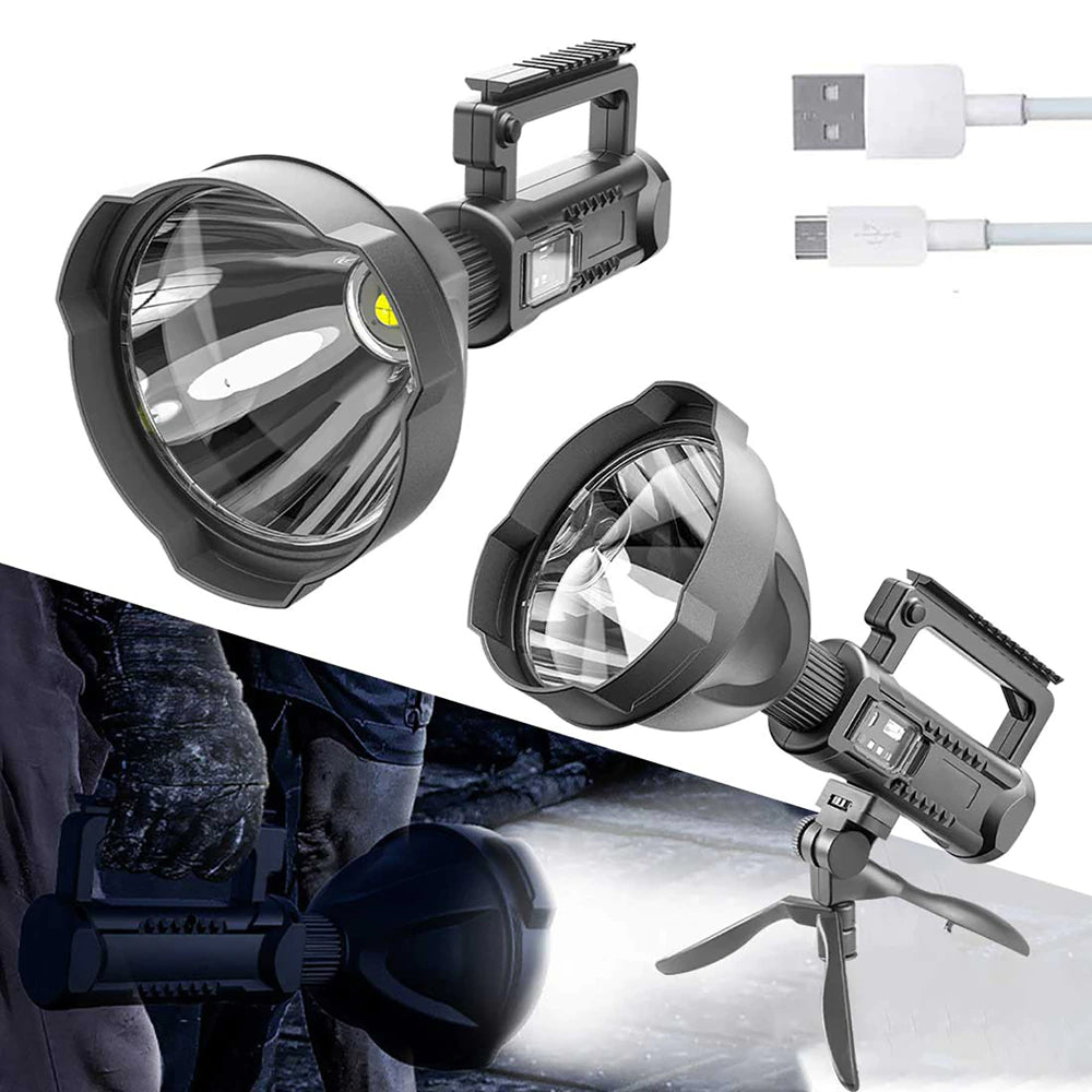 Lanterna Multifunctionala cu Trepied, Reincarcabila, Incarcare USB, 4 Moduri De Iluminat, Indicator baterie, Negru