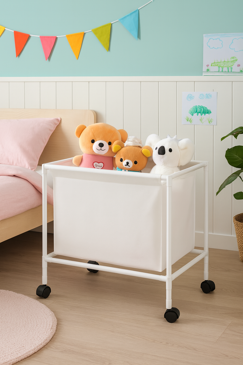 SET 2x Cosuri Organizare cu Roti, pentru Jucarii si Accesorii, 53×36×54 CM