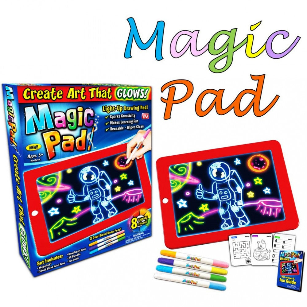 Tableta Magica pentru Copii de Desenat Magic Pad, 20x25 cm, 8 efecte de lumina diferite si colorate.