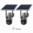 Pachet 2 Camere de Supraveghere Duala WiFi, 8MP cu Panou Solar, Viziune Nocturna, IP66