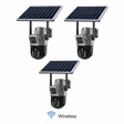 Pachet 3 Camere de Supraveghere Duala WiFi, 8MP cu Panou Solar, Viziune Nocturna, IP66