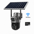 Camera de Supraveghere Duala WiFi, 8MP cu Panou Solar, Card 32GB Inclus, Viziune Nocturna, IP66