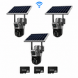 Pachet 3 Camere de Supraveghere Duala WiFi, 8MP cu Panou Solar, 3x Card SD 32GB Inclus, IP66