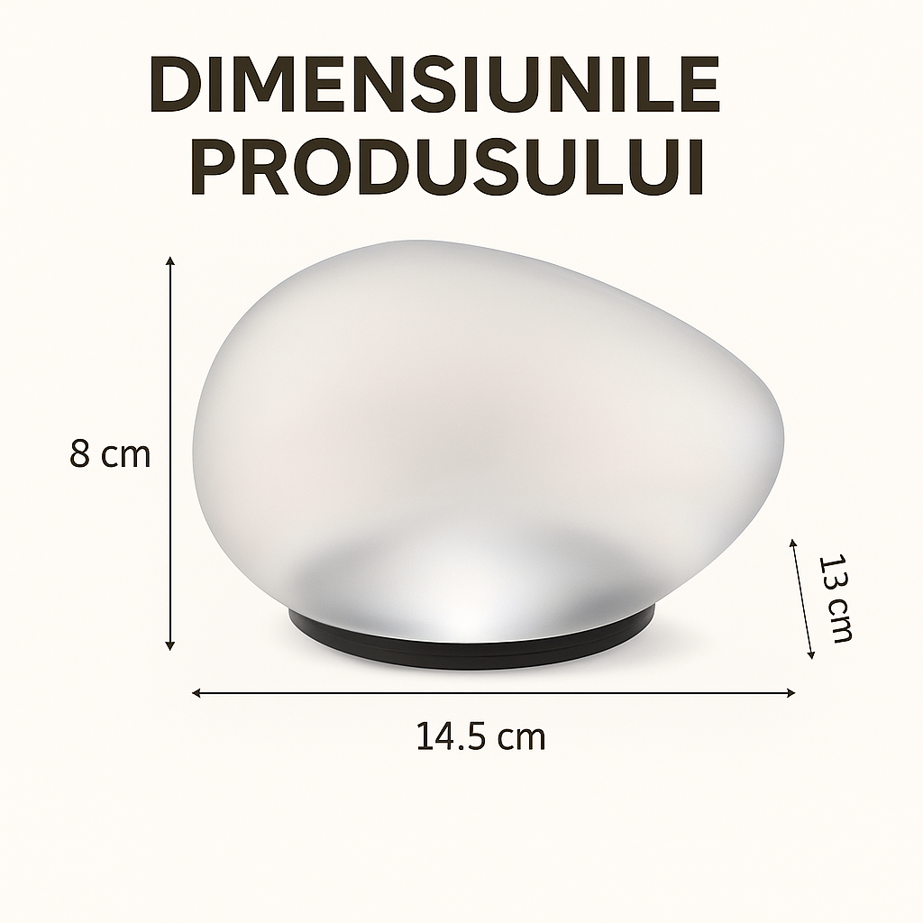 SET 3x Lumini Solare - tip Pietre Decorative LED Alb, Plastic PP Rezistent, Instalare Usoara