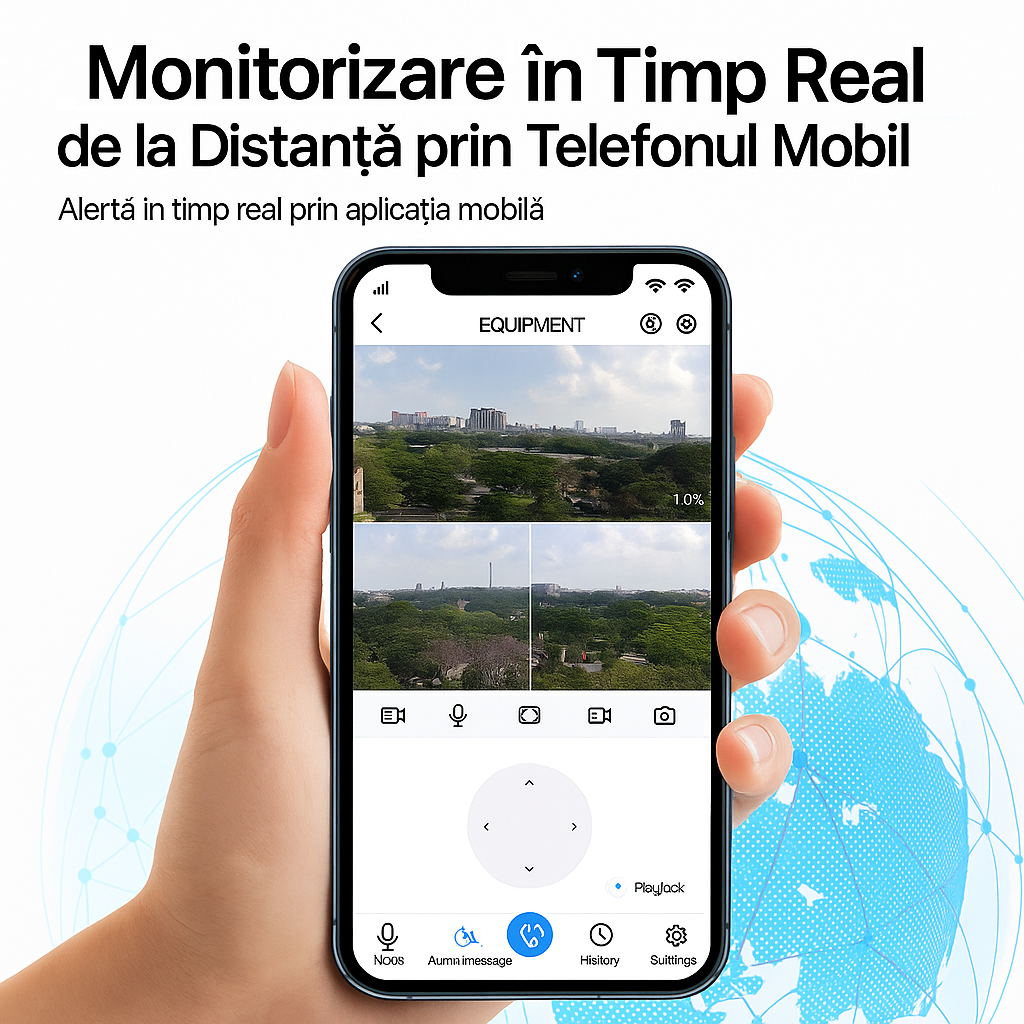 Set 2x Lampi Solare 450W - cu Camera Tripla 12MP, Slot SIM 4G + 2x Carduri microSD 32GB, V380Pro