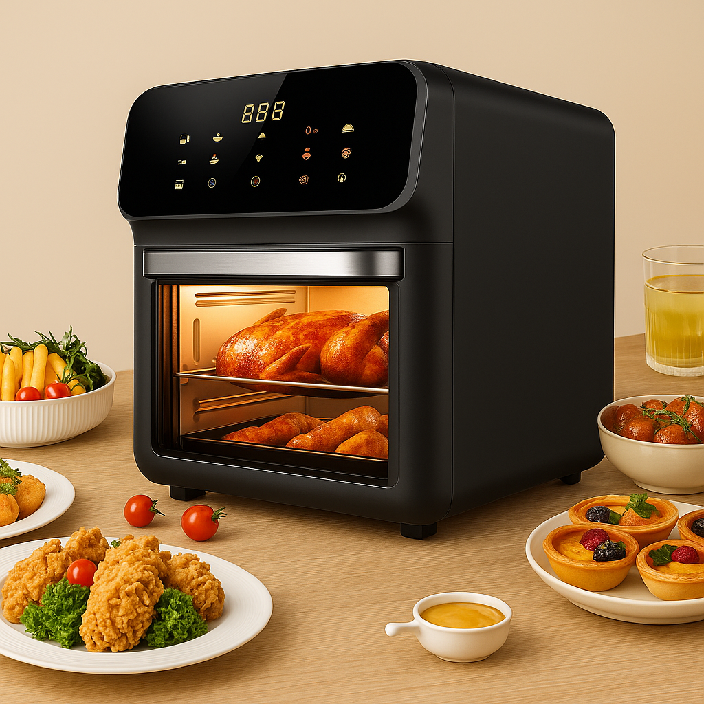 AirFryer Hoffmans, 12 Litri, 2400W, Gatire Fara Ulei, Display Digital LCD