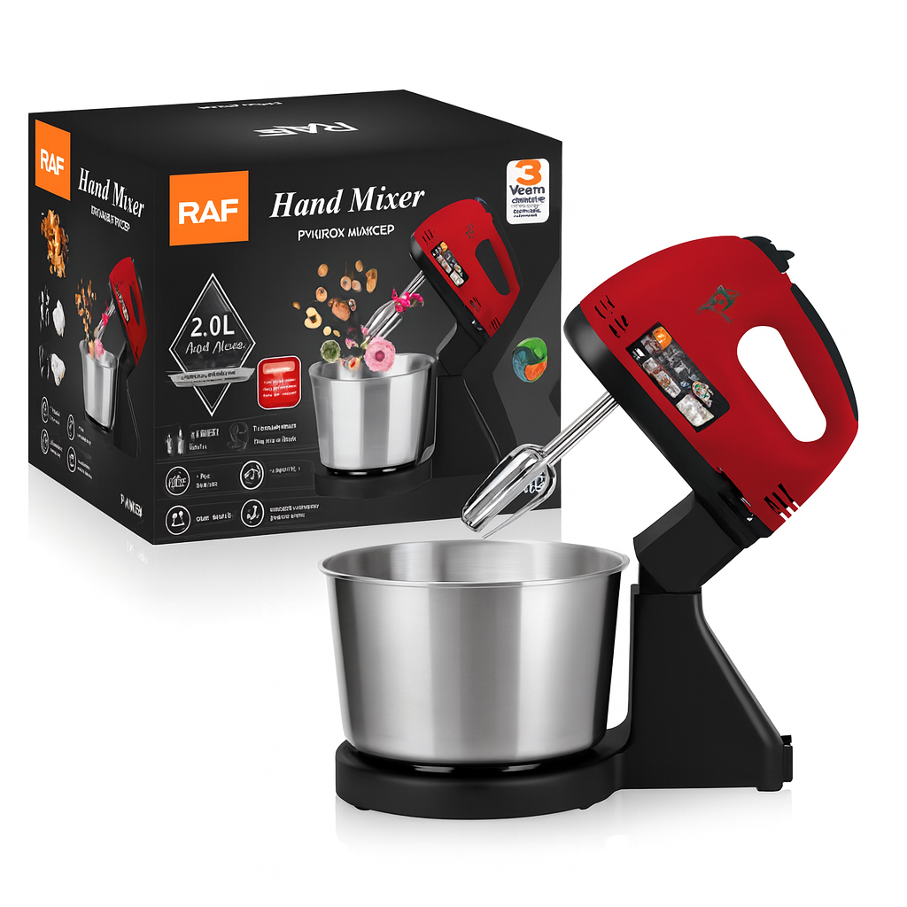 Mixer de Mana si Masa, 250W, 7 Trepte Viteza, Bol Inox 2L, Accesorii Incluse