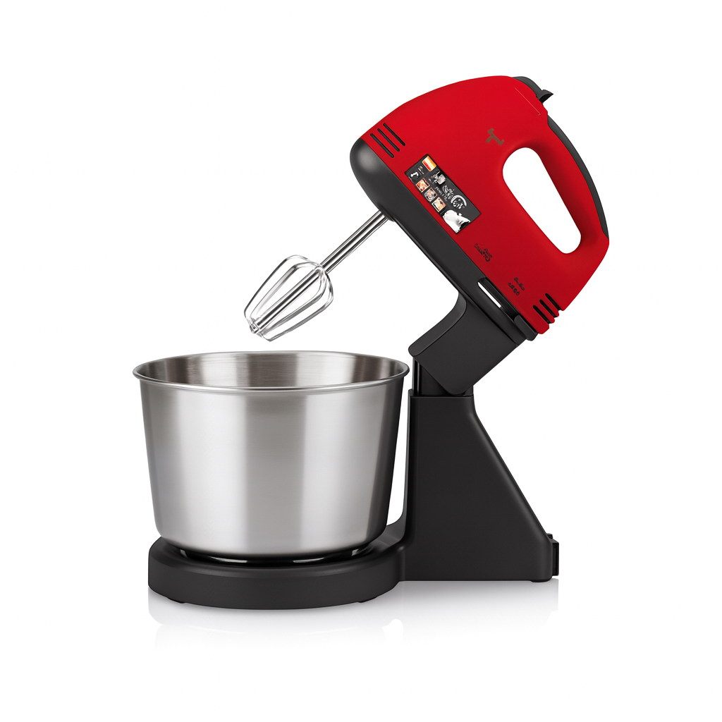 Mixer de Mana si Masa, 250W, 7 Trepte Viteza, Bol Inox 2L, Accesorii Incluse