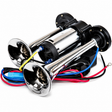 Claxon Auto Universal, cu 2 pipe Cromate si Compresor Integrat ,12V