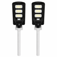 Set 2 Lampi Solare Stradale Jortan 150W - 3 Cadrane LED, Autonomie 14h, Senzor Crepuscular