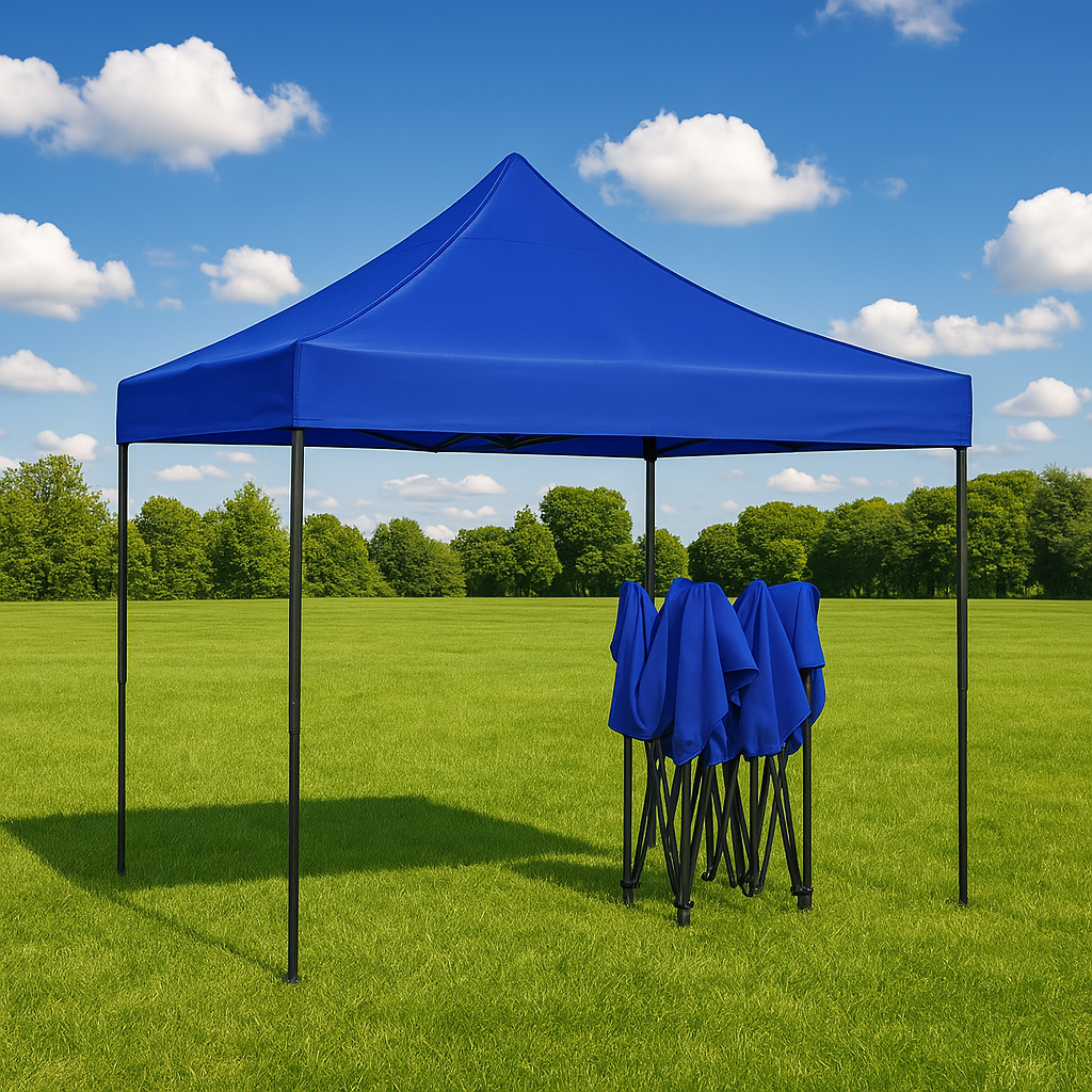 Cort Pavilion Pliabil 3x3 m cu Structura Metalica, Prelata Impermeabila si Montare Rapida